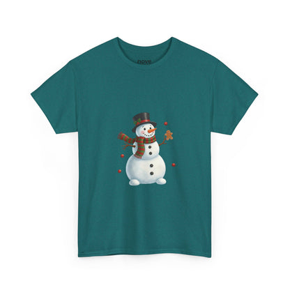 Snowman Holiday T-Shirt — Cute Snowman with Gingerbread Cookie Christmas Tee