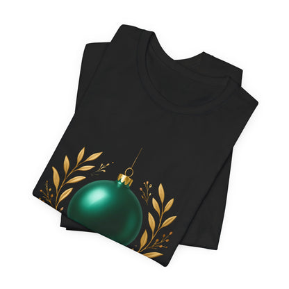 Holiday Glam T‑Shirt — Green Ornament Christmas Tee