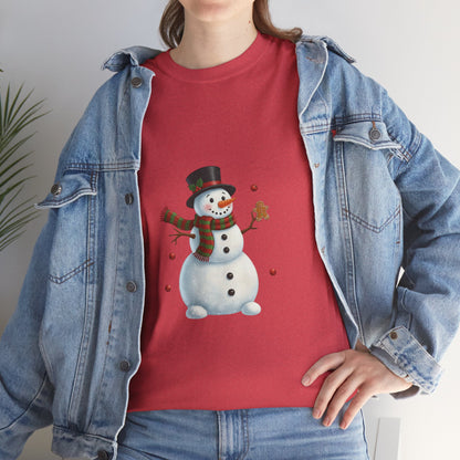 Snowman Holiday T-Shirt — Cute Snowman with Gingerbread Cookie Christmas Tee