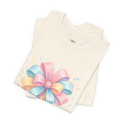 Gift Bow Tee — "Wrap Me in Joy" Holiday Graphic Shirt