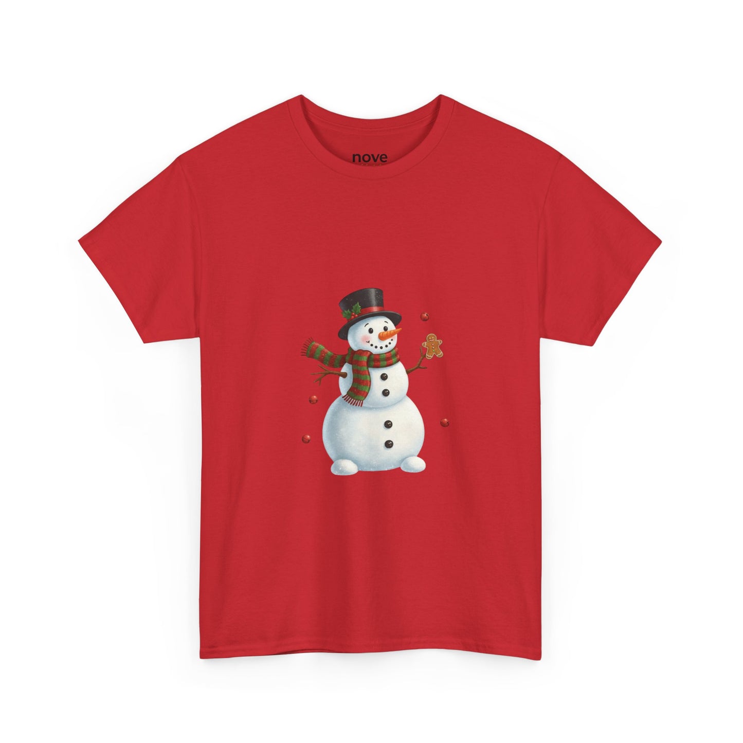 Snowman Holiday T-Shirt — Cute Snowman with Gingerbread Cookie Christmas Tee
