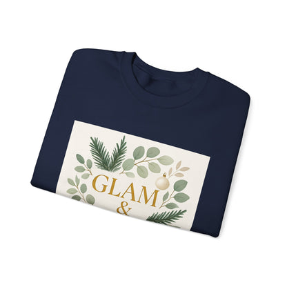 Glam & Grounded Crewneck Sweatshirt — Botanical Gold Lettering Cozy Pullover