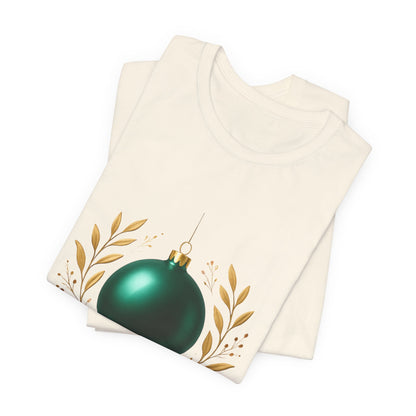 Holiday Glam T‑Shirt — Green Ornament Christmas Tee