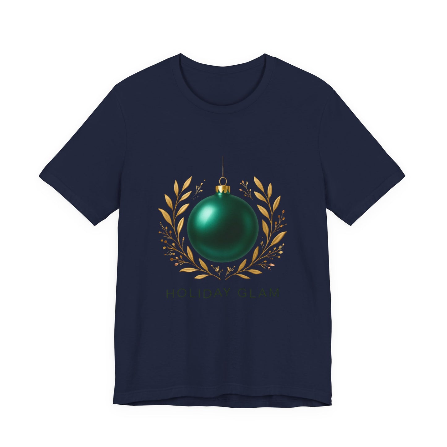 Holiday Glam T‑Shirt — Green Ornament Christmas Tee