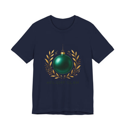 Holiday Glam T‑Shirt — Green Ornament Christmas Tee