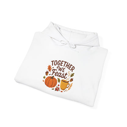 Together We Feast Hoodie – Thanksgiving Pumpkin & Pie Fall Sweatshirt