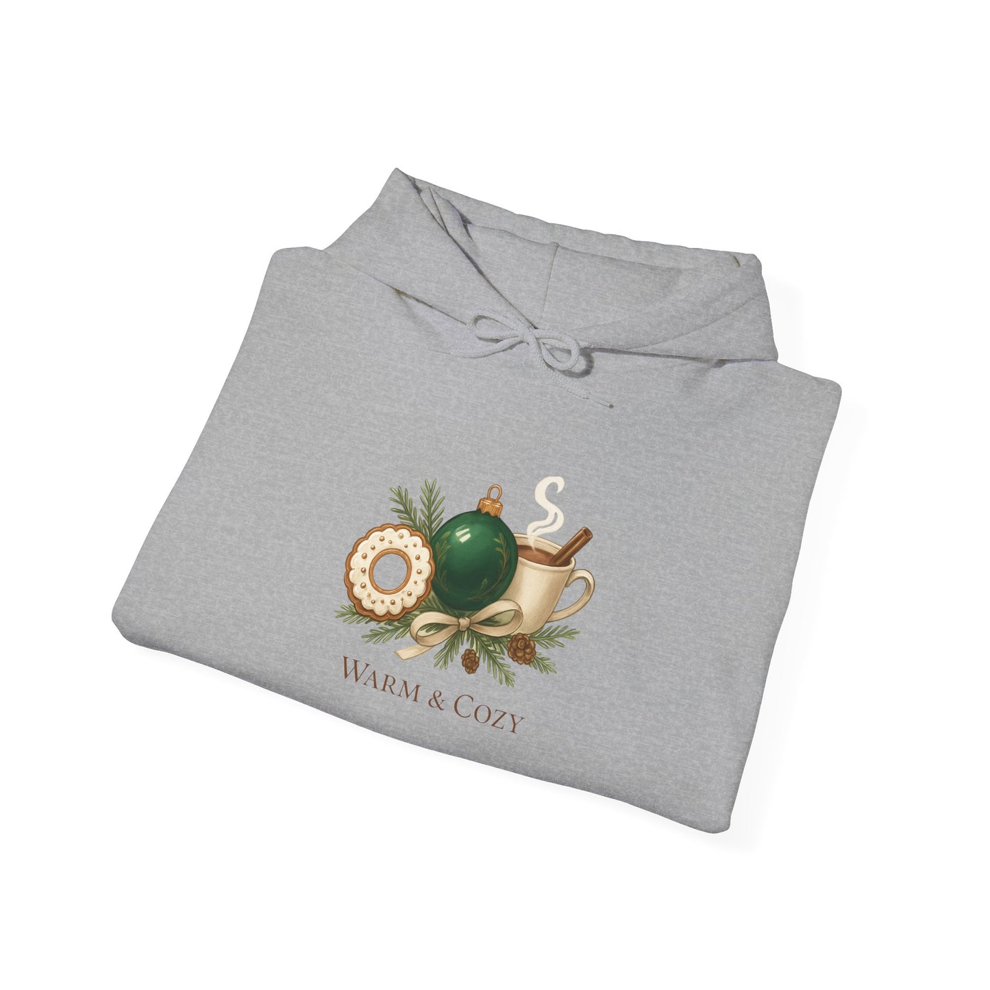 Christmas Tea & Ornament Hoodie — Whimsical Holiday Cozy Sweatshirt