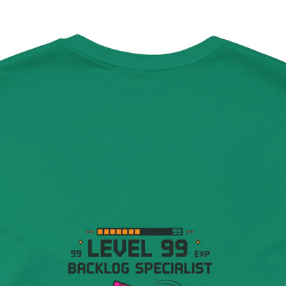 Backlog Specialist T-Shirt — Stack of Books Design