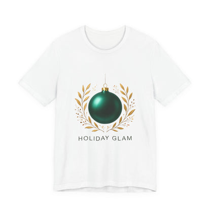 Holiday Glam T‑Shirt — Green Ornament Christmas Tee