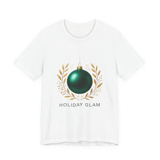 Holiday Glam T‑Shirt — Green Ornament Christmas Tee