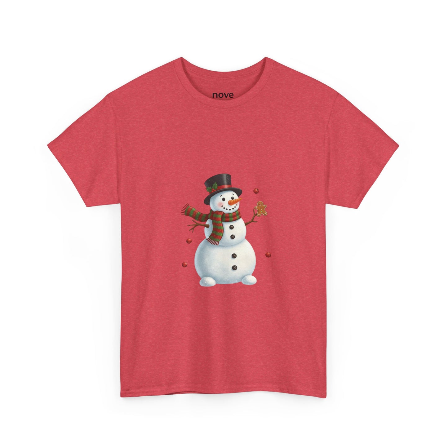 Snowman Holiday T-Shirt — Cute Snowman with Gingerbread Cookie Christmas Tee