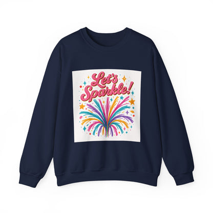 Crewneck Sweatshirt — "Let’s Sparkle!" Colorful Firework Graphic