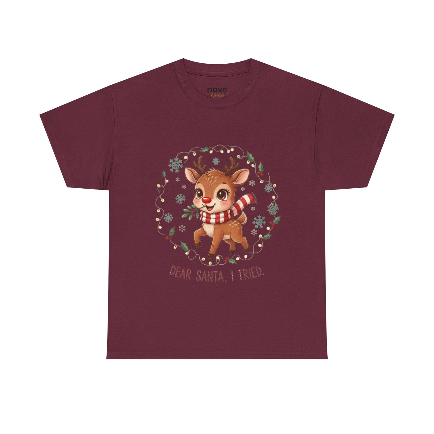 Reindeer 'Dear Santa, I Tried' Christmas T-Shirt