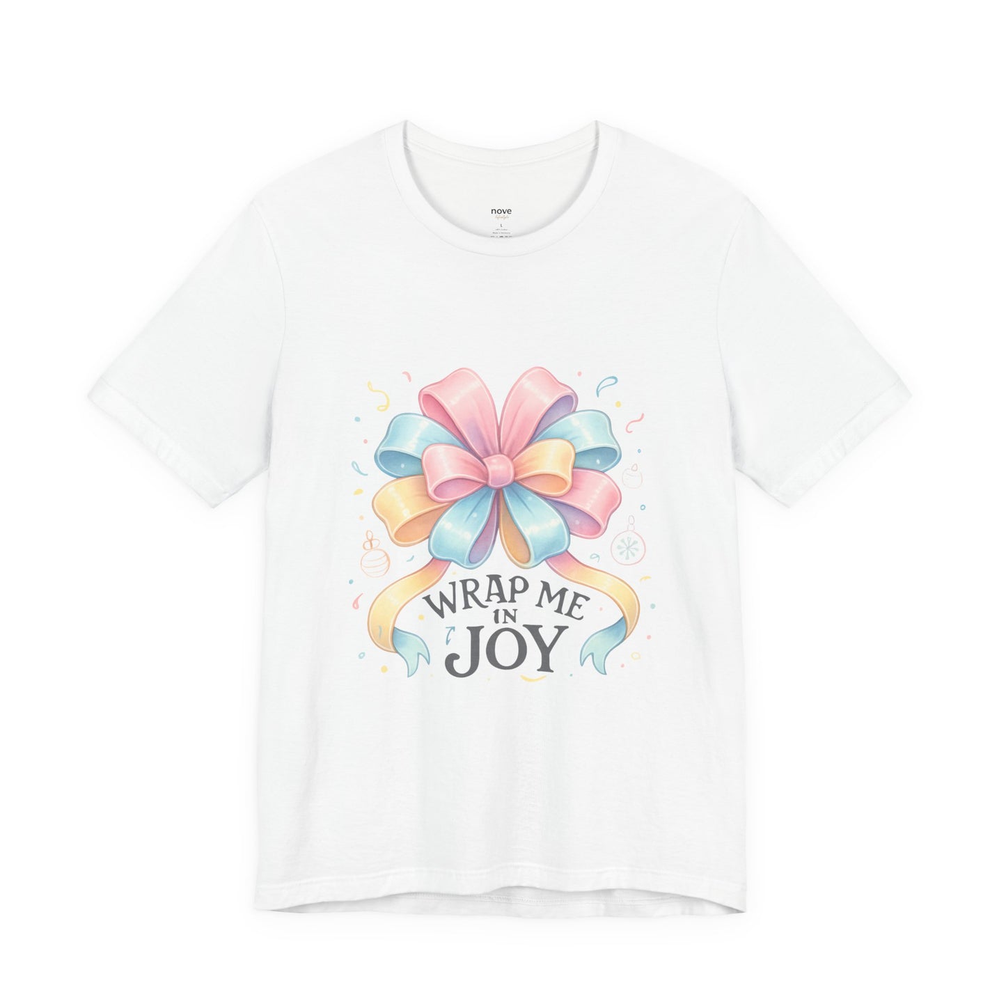 Gift Bow Tee — "Wrap Me in Joy" Holiday Graphic Shirt