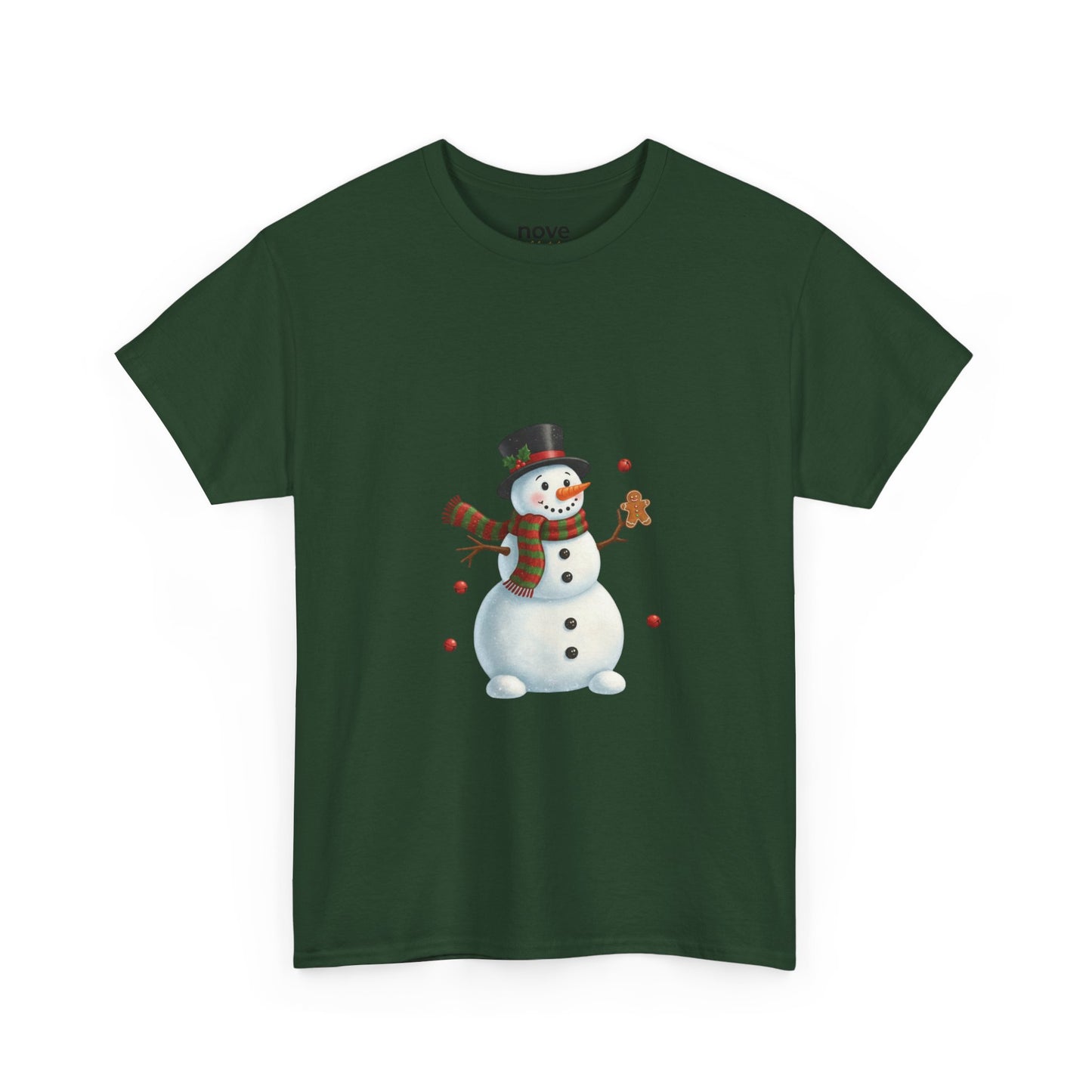 Snowman Holiday T-Shirt — Cute Snowman with Gingerbread Cookie Christmas Tee