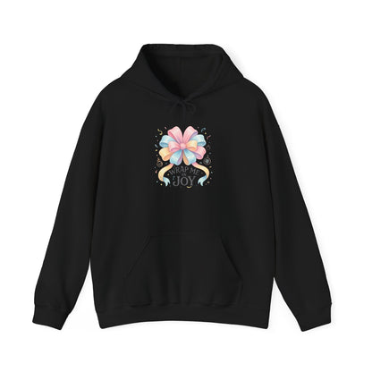 Hoodie — 'Wrap Me in Joy' Pastel Ribbon Holiday Hoodie