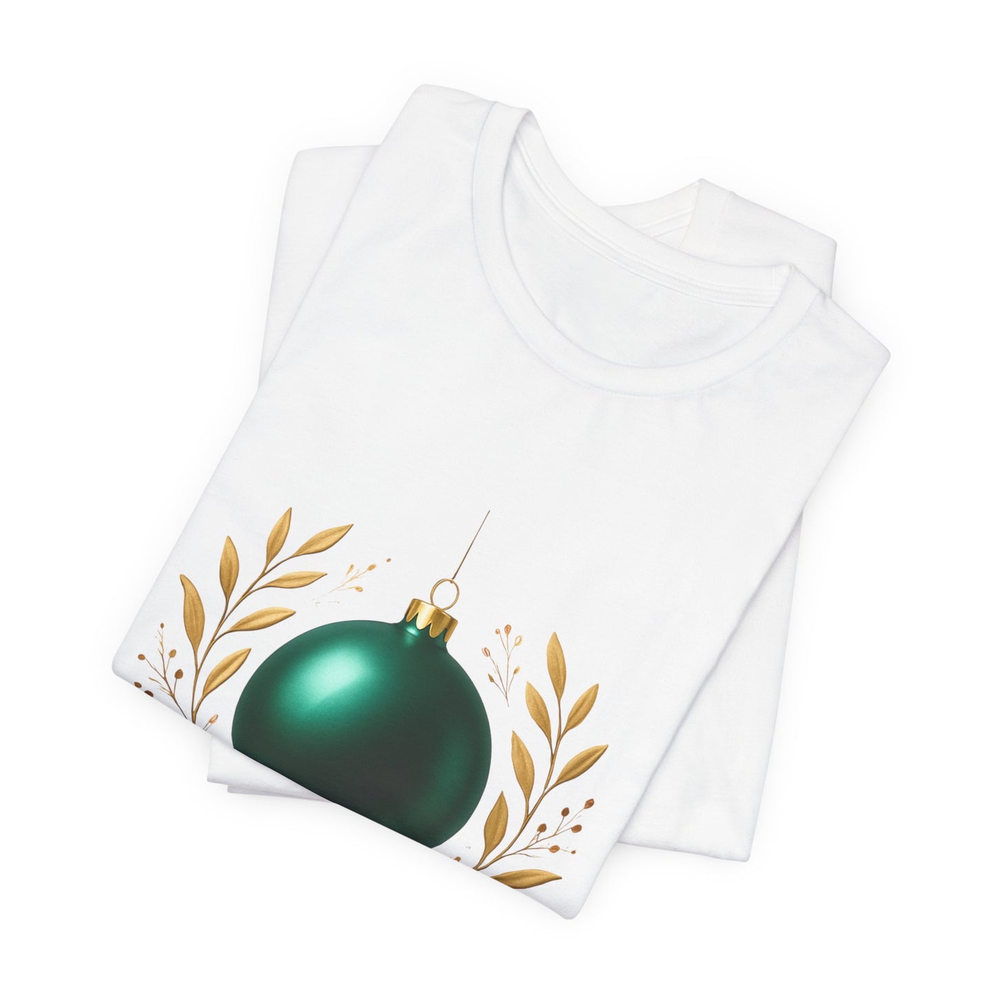 Holiday Glam T‑Shirt — Green Ornament Christmas Tee