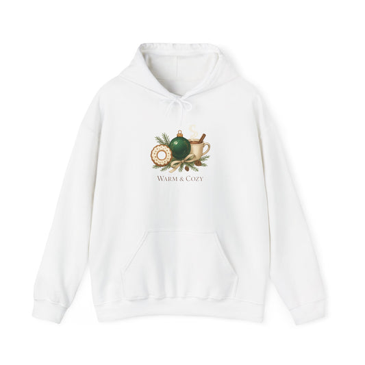 Christmas Tea & Ornament Hoodie — Whimsical Holiday Cozy Sweatshirt