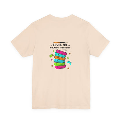 Backlog Specialist T-Shirt — Stack of Books Design