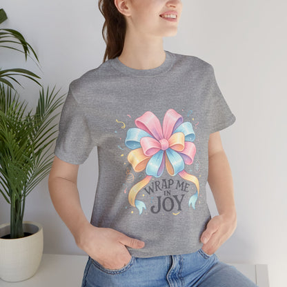 Gift Bow Tee — "Wrap Me in Joy" Holiday Graphic Shirt