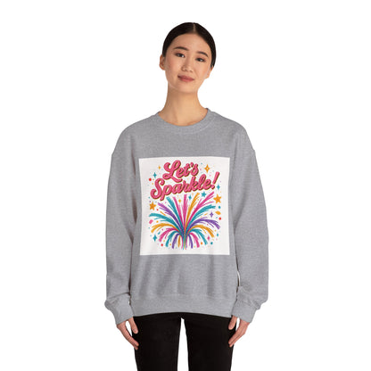 Crewneck Sweatshirt — "Let’s Sparkle!" Colorful Firework Graphic