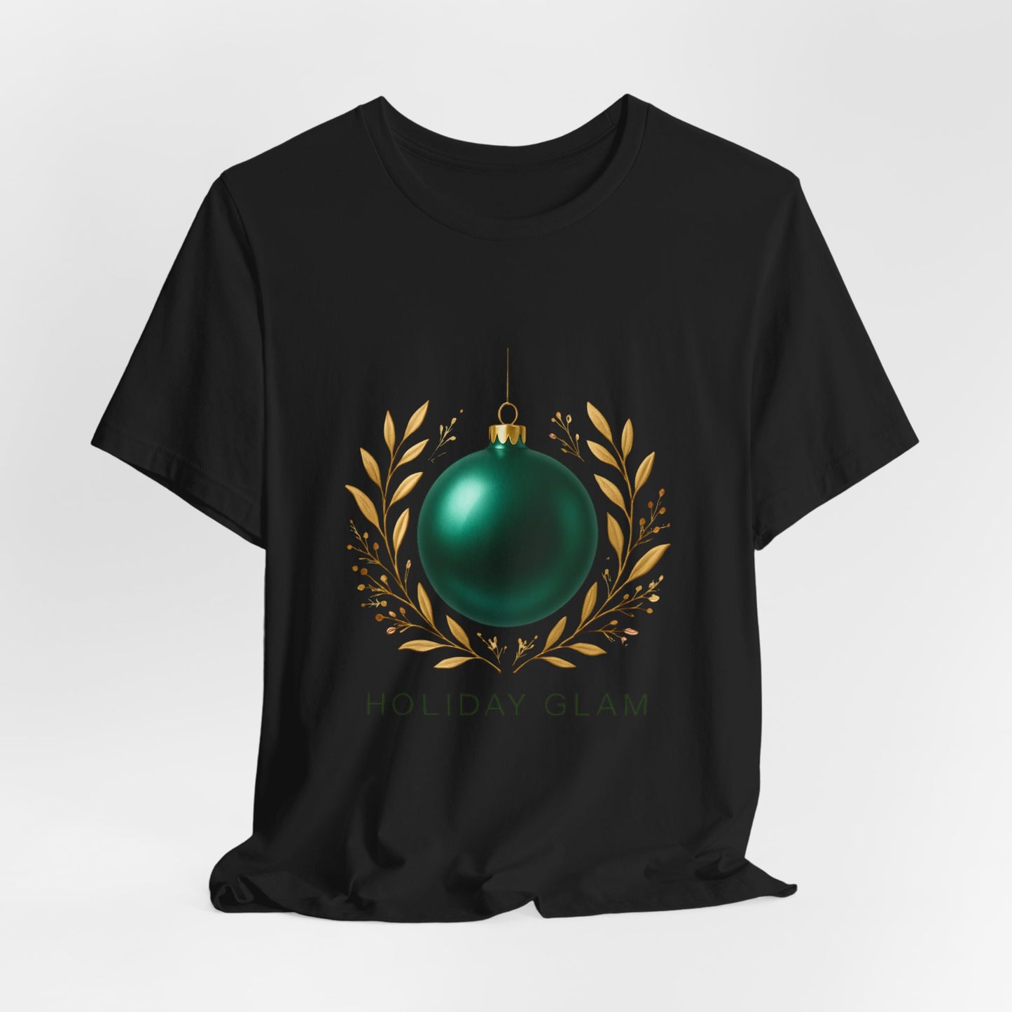 Holiday Glam T‑Shirt — Green Ornament Christmas Tee