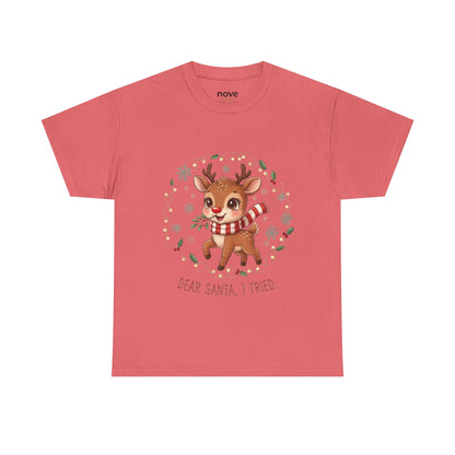 Reindeer 'Dear Santa, I Tried' Christmas T-Shirt