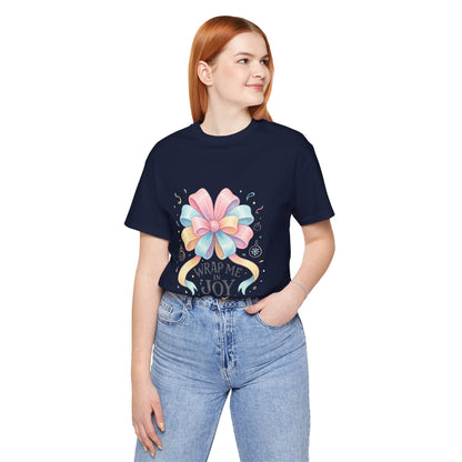 Gift Bow Tee — "Wrap Me in Joy" Holiday Graphic Shirt