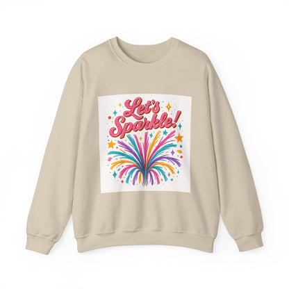 Crewneck Sweatshirt — "Let’s Sparkle!" Colorful Firework Graphic