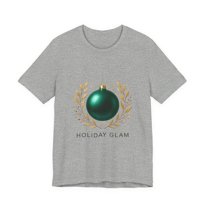 Holiday Glam T‑Shirt — Green Ornament Christmas Tee