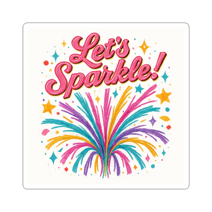Let's Sparkle! Colorful Fireworks Kiss-Cut Sticker