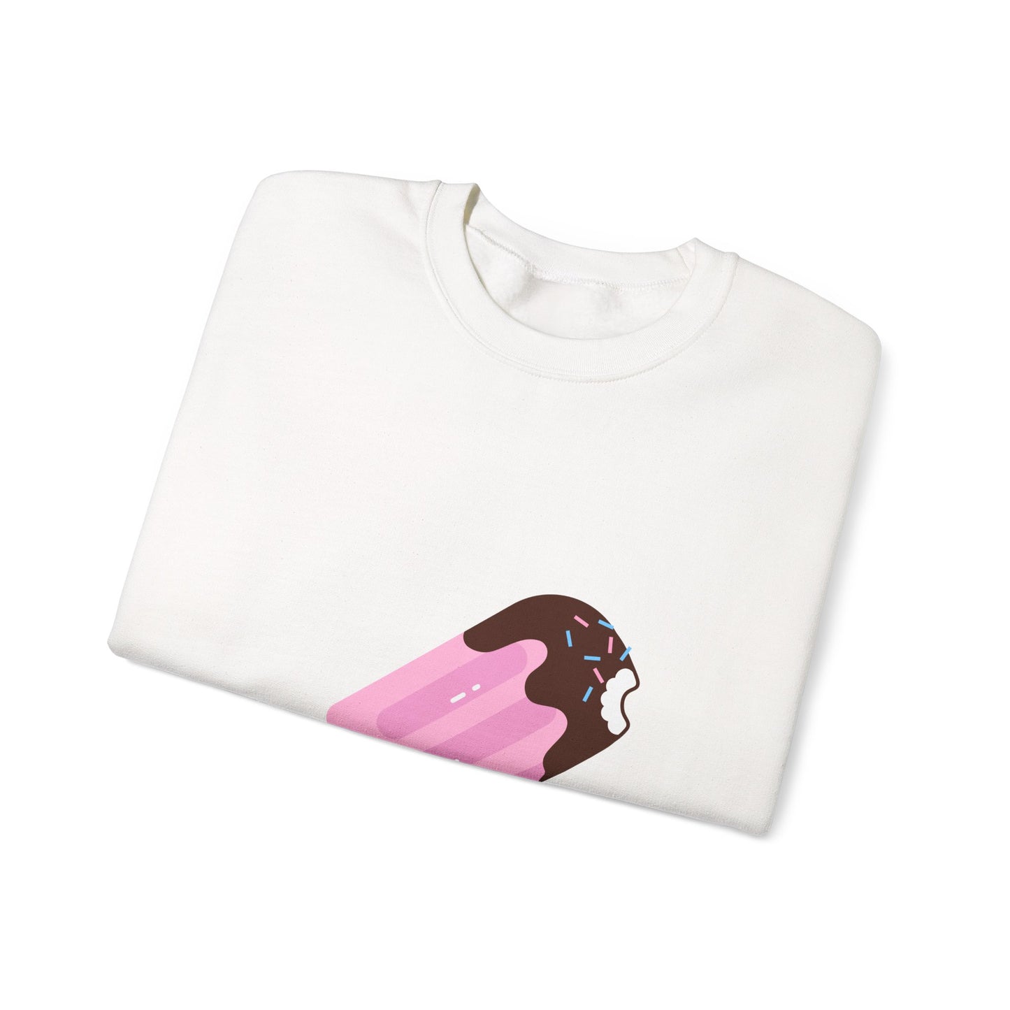 Pink Ice Cream Popsicle Sweatshirt — Cute Dessert Graphic Crewneck