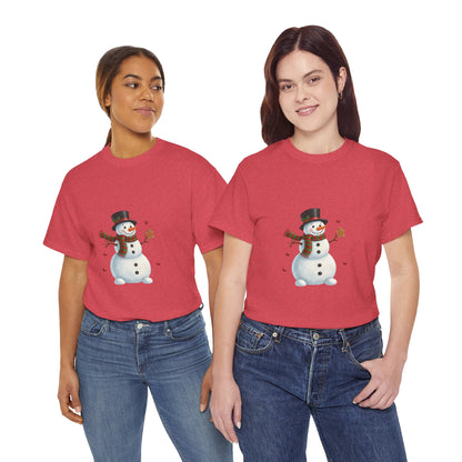 Snowman Holiday T-Shirt — Cute Snowman with Gingerbread Cookie Christmas Tee