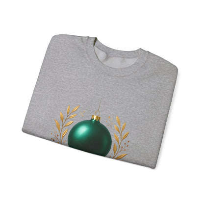 Holiday Glam Sweatshirt — Green Ornament Christmas Crewneck